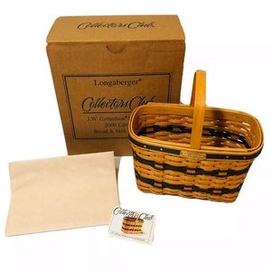 Longaberger JW Miniature Collector’s Club Bread & Milk Basket NIB